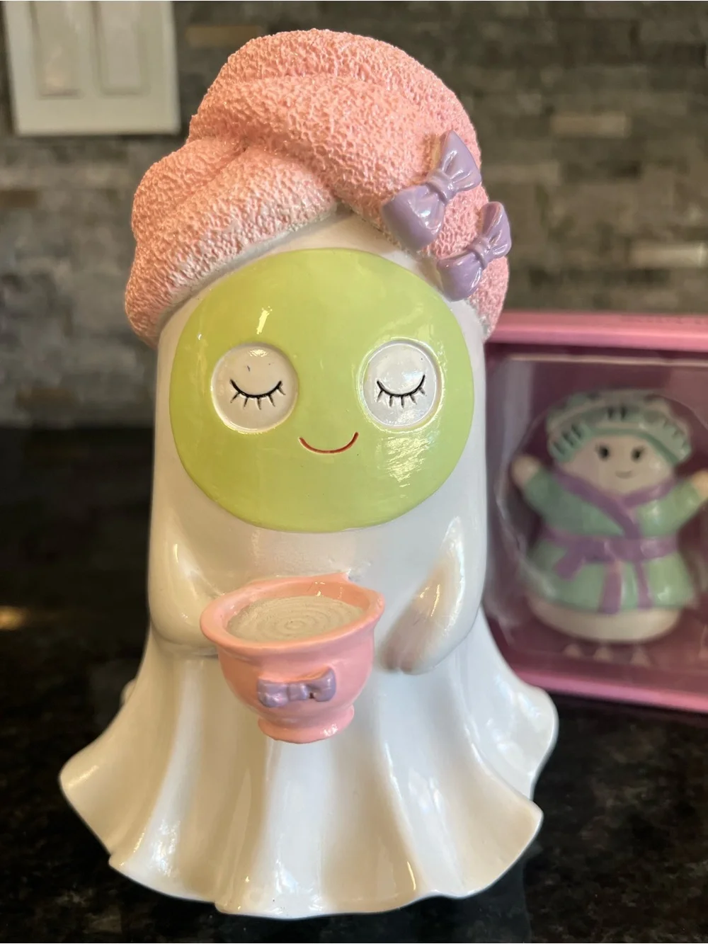 SPA DAY Ghost With Coffee, Towel, Face Mask, Cucumbers & SPA DAY S/P Set-CUTE!!